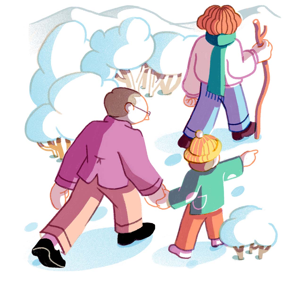 Mark Staudenmann with family illustration